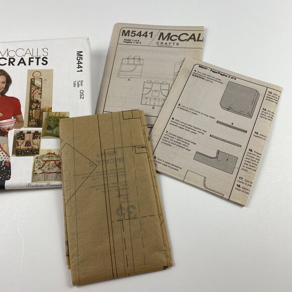 McCall's Crafts M5441 Apron Kitchen Essentials Sewing Pattern Organizer UNCUT FF - Picture 10 of 11